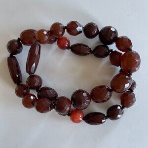 Brown Lucite Bead Necklace.
